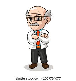cute mascot professor illustration adorable