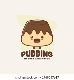 cute mascot pudding. suitable for logo packaging, food product brands, menu display, etc.