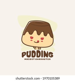 cute mascot pudding. suitable for logo packaging, food product brands, menu display, etc.