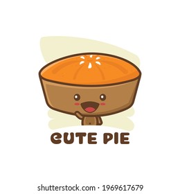 Cute mascot pumpkin pie. suitable for logo packaging, food product brands, menu display, etc.