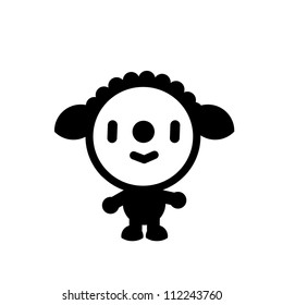Cute mascot sheep black