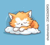 Cute mascot of a sleepy lazy cat vector art, cat logo	