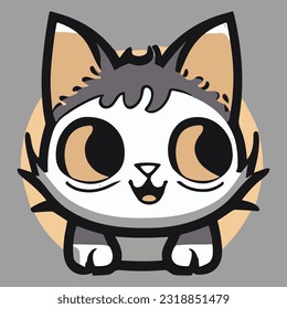 arte vectorial del logo de un lindo gato de caracol de mascota
