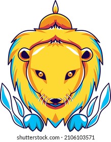 Cute mascot tiger or lion vector illustration 
