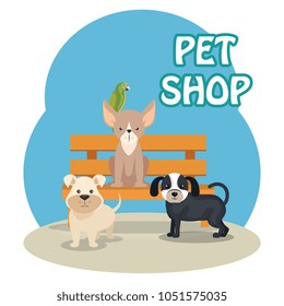 cute mascots pet shop icons
