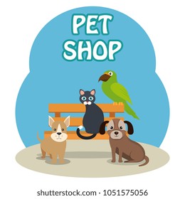 cute mascots pet shop icons