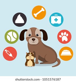 cute mascots pet shop icons