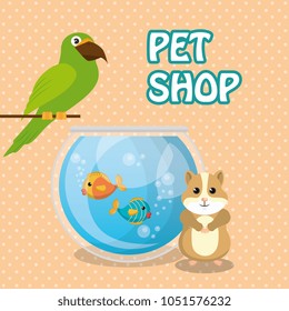 cute mascots pet shop icons