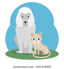 cute mascots pet shop icons