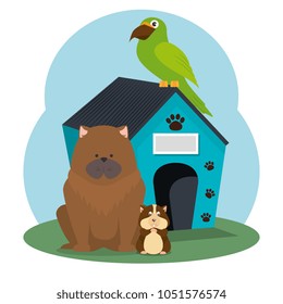 cute mascots pet shop icons