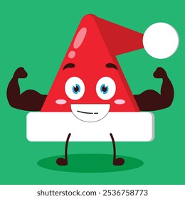 cute masculine healthy athlete expression of Santa Clause hat character