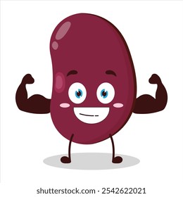 cute masculine healthy athlete expression of red bean character