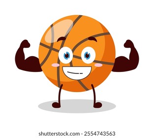cute masculine healthy athlete expression of basket ball cartoon character