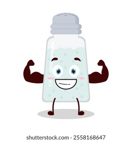 cute masculine healthy athlete expression of salt cartoon character
