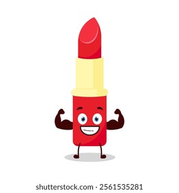 cute masculine healthy athlete expression of lipstick cartoon character
