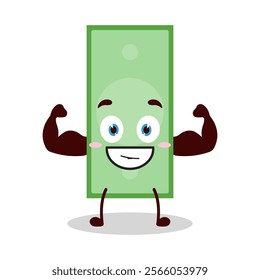 cute masculine healthy athlete expression of paper money cartoon character
