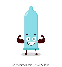 cute masculine healthy athlete expression of condom character
