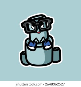 ilustração de personagem de assento mashmellow bonito