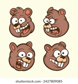Cute mask Bear vector art