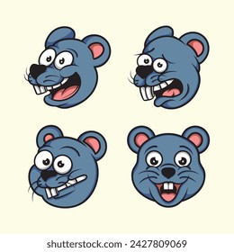 Cute mask mouse vector art