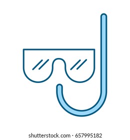 cute mask and snorkel cartoon