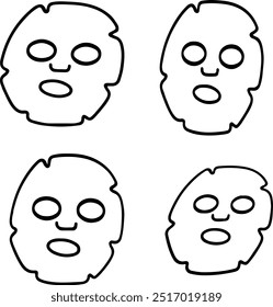 Cute Mask Vectors | Minimalist Design | 4 Vectors