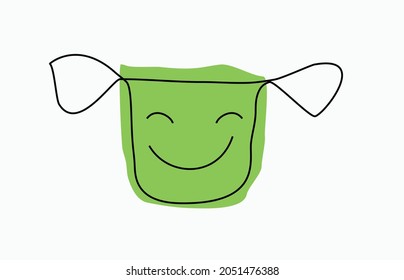 cute masker cartoon with smile face