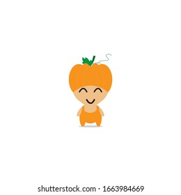 cute maskot pumpkin character vektor design