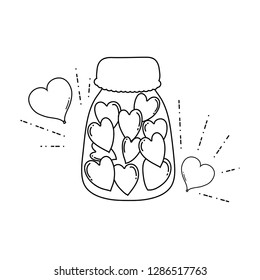 cute mason jar with love hearts