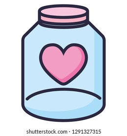 cute mason jar with love hearts