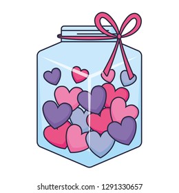 cute mason jar with love hearts