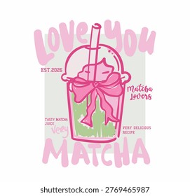 Cute matcha drawing 