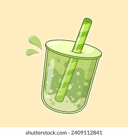 süßes Matcha-Getränk einzeln auf Vektorgrafik