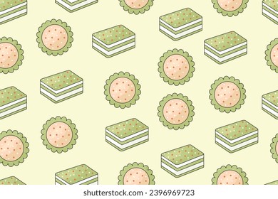 Cute matcha flavored dessert illustration background design