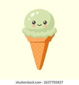Cute Matcha Ice Cream Cone
