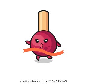cute matches illustration is reaching the finish , cute style design for t shirt, sticker, logo element