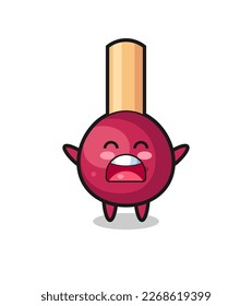 linda hace juego con la mascota con una expresión de bostezo, diseño de estilo lindo para camiseta, pegatina, elemento logotipo