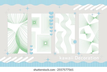 Cute material with sparkling and simple lines