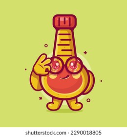 cute mayonnaise bottle character mascot with ok sign hand gesture isolated cartoon in flat style design