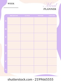 Cute meal planner with desing