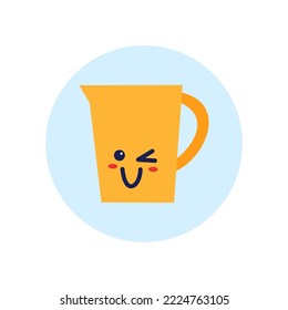 Cute measuring beaker simple isolated vector design image