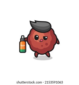 cute meatball holding mosquito repellent , cute design