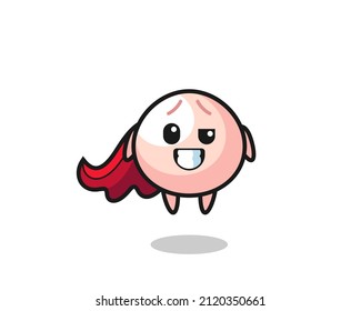 the cute meatbun character as a flying superhero , cute style design for t shirt, sticker, logo element