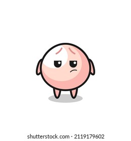 cute meatbun character with suspicious expression , cute style design for t shirt, sticker, logo element