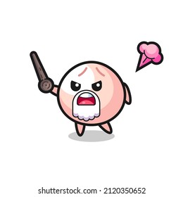 cute meatbun grandpa is getting angry , cute style design for t shirt, sticker, logo element