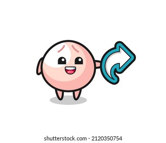 cute meatbun hold social media share symbol , cute style design for t shirt, sticker, logo element