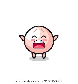 cute meatbun mascot with a yawn expression , cute style design for t shirt, sticker, logo element