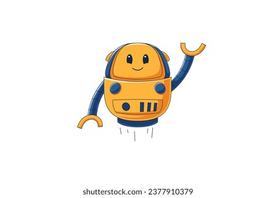 Cute Mecha Robot Character Design Illustration