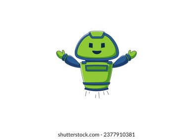Ilustración de diseño de caracteres de Mecha Robot de Cute