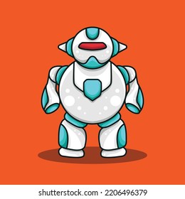 cute mecha robot mascot design with dashing posture